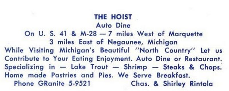 Hoist Restaurant - Vintage Postcard